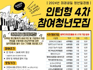 2024년 미래내일 청년일경험 "인턴형" 참여자 모집